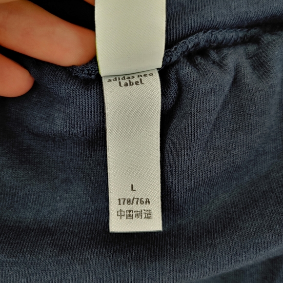 Adidas Neo Harem Cropped Pants Sweatpants Size Small Blue White Stripes - Picture 10 of 10